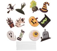 Hemobllo 12 Pezzi Decorazioni per Torta di Compleanno Tema Halloween Inserti per Cupcake in Carta, Portatili e Leggeri, per Feste di Compleanno e Decorazioni Cake Topper