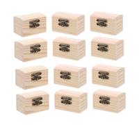 Hemobllo 12 Pezzi Mini Scrigni in Legno Grezzo con Chiusura Scatto e Cerniera Scatole Artigianali per Decorazioni Feste Tema Pirati e Progetti DIY