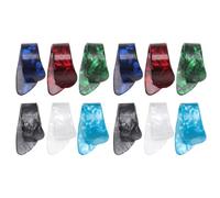 Hemobllo 12 Plettri per Chitarra in Celluloide Unghia e Pollice Ultra Sottili e Resistenti Set Multicolore per Esercizi di Chitarra e Basso Protezione Dita per Principianti