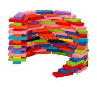 Hemobllo 120 Blocchi Domino in Legno Colorati per Gioco Educativo Costruzione per Ragazzi e Ragazze Sicuro e Resistente per Sviluppo Creatività e Abilità Cognitive