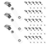 Hemobllo 120 Pezzi Clip Badge in Metallo con Doppio Foro e Cinturini PVC Trasparente Portabadge Resistente per Scuola Ufficio e Insegnanti Supporto Plastica per Tessere Identificative