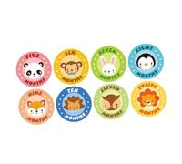 Hemobllo 12pezzi Adesivi Mensili Per Ragazzo Ragazza Stickers Creativi Forma Rotonda Con Design Animale Per Fotografie Di Crescita e Ricordi Del Anno