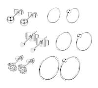 Hemobllo 12pezzi Anello Piccolo Per Naso Anelli Per Piercing Al Naso in Inossidabile Gioielli Per Piercing Da Donna Orecchini Bottone Da Donna Cerceietti Per Piccoli Orecchini