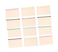 Hemobllo 12pezzi Bustina in Tela con Cerniera per Cosmetici Astuccio Fai da Te per Matite Borsa Porta Trucchi Bianca Riutilizzabile e Resistente per Trasporto e Utilizzo Colore Casuale