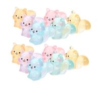 Hemobllo 12pezzi in Resina Mini Decorazioni Forma Fosforescenti Statuette Scoiattoli in Miniatura Micro Animali Per Case Delle Bambole Figure Che Si Illuminano Al Buio Per Giardino Delle
