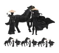 Hemobllo 12pezzi Miniature Chinese Characters Statues Artisan Crafted Statues Resin Miniature Decor Micro Landscape Models Standing Horse Unique Ornaments for Tabletop Displays and Bonsai