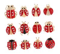 Hemobllo 12pezzi Spille Calamita Set Cartoon Insetti Coccinella Corpetto Donna Ragazza Accessori Abbigliamento Eleganti Per Feste e Cerimonie