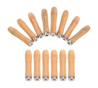 Hemobllo 14 Pezzi Manico per Forchette da Barbecue in Legno con Foro da 4mm, Design Ergonomico e Smontabile, per Picnic All'aperto e Barbecue