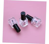 Hemobllo 15 pezzi Bottiglie Trasparenti per Unghie con Pennello Nero Vuoto Chic Portatile DIY Regalo Amiche 15pcs 5ml Quadrate