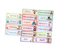 Hemobllo 16 pezzi Carte Flash Inglesi Mesi e per Set Completo Mesi Materiale Resistente per Scuola e Casa Decorazione Didattica per Aula e Sviluppo Linguistico