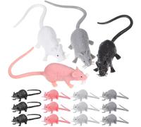 Hemobllo 16 pezzi Topi Realistici in Plastica Colorati Decorazioni Halloween per Camera e Giardino Ornamenti Mouse Decorativi per Addobbi Stagionali