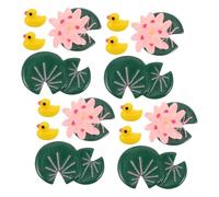 Hemobllo 16pezzi Miniature Lotus Statues Resin for Gardens Realistic Tiny and Lotus Figurines for Terrariums and Garden Decor