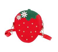 Hemobllo 1pezzi Borsa Portamonete in Pu Forma Di Fragolina Borsa Tracolla Per Ragazzo Ragazza Semplice Tracolla Per Ampio Spazio Di Archiviazione e Regolabile