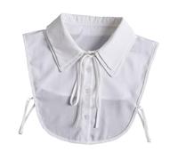 Hemobllo 1pezzi Colletto Finto in Chiffon Bianco per Camicia Donna Design Doppio Elegante Pratico e Resistente Facile da Pulire Asciugatura Rapida