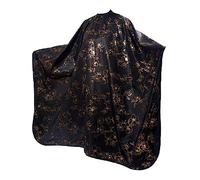 Hemobllo 1pezzi Mantellina Parrucchiere Nero Con Stampa Oro Grembiule Per Taglio Capelli Leggero e Resistente Mantellina Colore e Tinta Per Salone e Uso Domestico