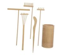 Hemobllo 1set Attrezzi Per Giardino Zen Bambù Kit Di Rake Per Paesaggi Da Tavolo Accessori Per Creare Giardini Miniature e Decorazioni Per Ufficio e Casa Include Di Strumenti Creativi