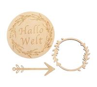 Hemobllo 1set Carte Mensili Legno Per Annuncio Di Nascita Del Plaque Di Legno Doppio Inciso Per Foto e Crescita Del Decorazioni Naturali Per Memorie Indimenticabili