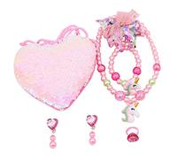 Hemobllo 1Set Collana Unicorno Bracciale e Perline Colorate per Feste e Compleanni Materiale e Design per Ragazze