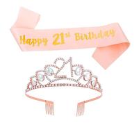 Hemobllo 1Set Compleanno Anni con Coroncina e Fusciacca per Feste Accessori Decorativi per Compleanni con Design e per Foto Memorabili e Festeggiamenti