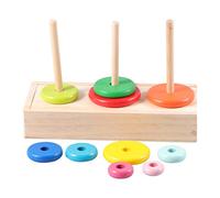 Hemobllo 1Set Giocattoli Educativi Legno Torre Impilabile per Sviluppo per Stacking Sicuro