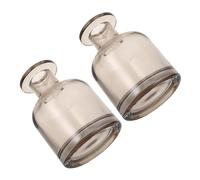 Hemobllo 2 Bottiglie Diffusore in Vetro Ambrato 150 Ml Ricaricabili per Oli Essenziali e Bastoncini di Canna Contenitori Vuoti per Aromaterapia Guarnizione Anti-Perdita per Uso Domestico