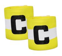 Hemobllo 2 Fasce Calcio Elastiche Braccialetti Sportivi Resistenti e Regolabili con Chiusura Strappo Colori Vivaci Giallo Football