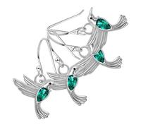 Hemobllo 2 paia Orecchini Pendenti Colibrì con Zirconi Verdi Gioielli Eleganti per Donne Regalo Pronto per Madre e Figlia Design Unico e Brillantezza Duratura