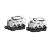 Hemobllo 2 pezzi Blocco Distribuzione Alimentazione Auto Vie in Rame per Amplificatore Audio Hub Ground Splitter Uscite Connessione Stabile per Sistemi Audio Veicolari Facile Installazione