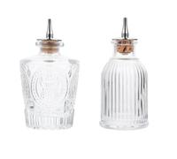 Hemobllo 2 pezzi Bottiglie Amaro Stile Giapponese in Vetro Contenitori Vintage per Liquori e Cocktail Bottigliette Resistenti con Tappo Ermetico per Bar e Uso Domestico