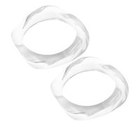 Hemobllo 2 Pezzi Bracciale Rigido Acrilico Trasparente, Ampio, Geometrico