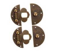 Hemobllo 2 Pezzi Fibbia a Scatola in Ottone portagioie Piccoli Cerniere e Chiusure Chiusura a Scatto Chiusura del Portello del cassetto Fermo della Porta Fermo toracico Rame d'oro