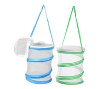 Hemobllo 2 pezzi Gabbia per Insetti Cilindrica Pieghevole Rete Traspirante per Habitat Farfalle e Bruchi Struttura Riutilizzabile per Osservazione e Allevamento