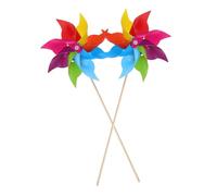 Hemobllo 2 Pezzi Girandole da Giardino con Colorate Decorazioni Vento in PVC e Legno Resistenti per Esterno per Feste Cortili e Eventi all Aperto