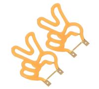Hemobllo 2 Pezzi LED Lampada a Filamento Gesto Vittoria Gialla in Plastica | Creativa e Giocosa, Illuminazione Calda e Delicata, Installazione Fai da Te Semplice e Rapida