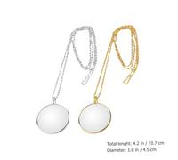 Hemobllo 2 pezzi Lente d Ingrandimento da Lettura con Catena in Metallo Oro e Argento Pendente Compatto per Casa Ufficio e Viaggio Accessorio Pratico per Anziani