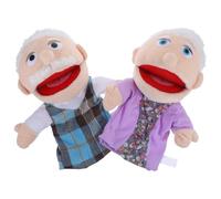 Hemobllo 2 Pezzi Marionetta da Mano per Imbottitura in Cotone Pp, Gioco Interattivo e Immaginativo, Pupazzo Nonno e Nonna per Raccontare Storie e Attività Educative