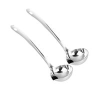 Hemobllo 2 Pezzi Mestolo Separatore di Grasso in Acciaio Inox con Beccuccio Versatore Paletta per Zuppa Piccola con Filtro Schiumarola per Cucina Domestica e Ristorante