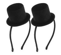 Hemobllo 2 Pezzi Mini Top Hat Headband Nero Accessorio Cosplay per Feste Tema Cerchietto Stile Vittoriano per Adulti