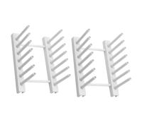 Hemobllo 2 Pezzi Organizer Piatti Cucina in Plastica Abs Bianco Design Moderno per Organizzare Posate e Piatti in Casa e Sala da Pranzo