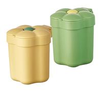 Hemobllo 2 pezzi Pattumiera da Scrivania Forma Fiore da Giallo e Verde Mini Contenitore per Rifiuti Cartoon per Ufficio e Camera da con per Odori Contenuti