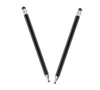 Hemobllo 2 Pezzi Penna per Touchscreen Capacitivo a Doppia Punta | Metallo e Silicone, Punta Flessibile Precisa, per Scrittura e Didattica Online, Colore Nero