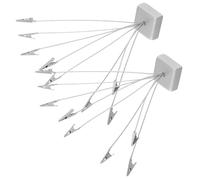 Hemobllo 2 Pezzi Porta Foto e Note da Tavolo con Clip Base Quadrata in Metallo Argento Supporto Multifunzionale per Biglietti Memo e Cartoline per Ufficio e Feste