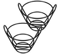 Hemobllo 2 pezzi Portafrutta in Metallo Nero Supporto per Patatine Fritte e Snack Cesto Fritti per Ristoranti Alzatina Antipasti Versatile per Casa Buffet e Party