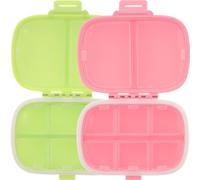 Hemobllo 2 pezzi Portapillole da Viaggio in PP e Silicone Organizer Compatto con Scomparti Piccoli e Grandi Custodia Ermetica e Leggera Trasparente e Antispreco per Farmaci Colore Casuale