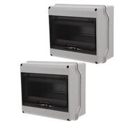 Hemobllo 2 pezzi Scatola Elettrica da Esterno con Finestra Trasparente Centralino Vie per Distribuzione Elettrica Protezione per Stazioni di Ricarica Box Resistente Intemperie