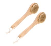 Hemobllo 2 pezzi Spazzole Doccia Massaggio Corpo con Setole Naturali di Cinghiale Spazzole Bagno per Esfoliazione e Pulizia Delicata Design Sospeso per Asciugatura Rapida Accessori Bagno