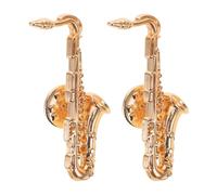 Hemobllo 2 Pezzi Spilla Sassofono in Lega Color Oro, Distintivo Musicale Design Unico e Impatto Visivo Intenso per Sciarpe e Maglioni, per Prove e Palcoscenico