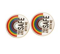 Hemobllo 2 pezzi Spille Smaltate Arcobaleno You Are Safe With Me per Borse e Giacche Spille Metallo Durevoli Resistenti allo Sbiadimento Accessori Moda Pride Colorati e Facili da Indossare