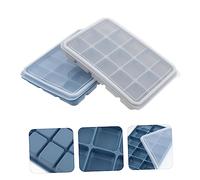 Hemobllo 2 pezzi Stampi per Ghiaccio in Silicone Scomparti con Resistente al Freddo Riutilizzabili per Freezer e Preparazioni DIY come Gelatine e Dolci Grigio e Blu
