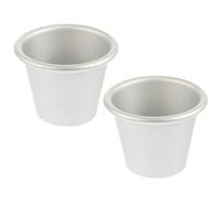 Hemobllo 2 Pezzi Stampo Tondo per Torta e Budino, Alluminio Argento | Superficie Antiaderente, Facile da Pulire, Assistente per Cottura, Forma Rotonda, Interno 55mm